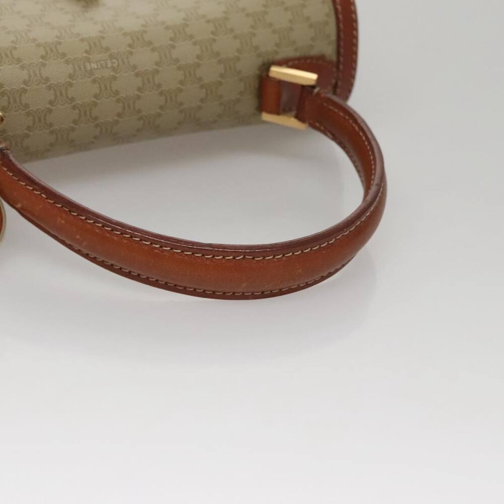 CELINE Macadam Canvas Hand Bag Beige Gold - Picture 7 of 16